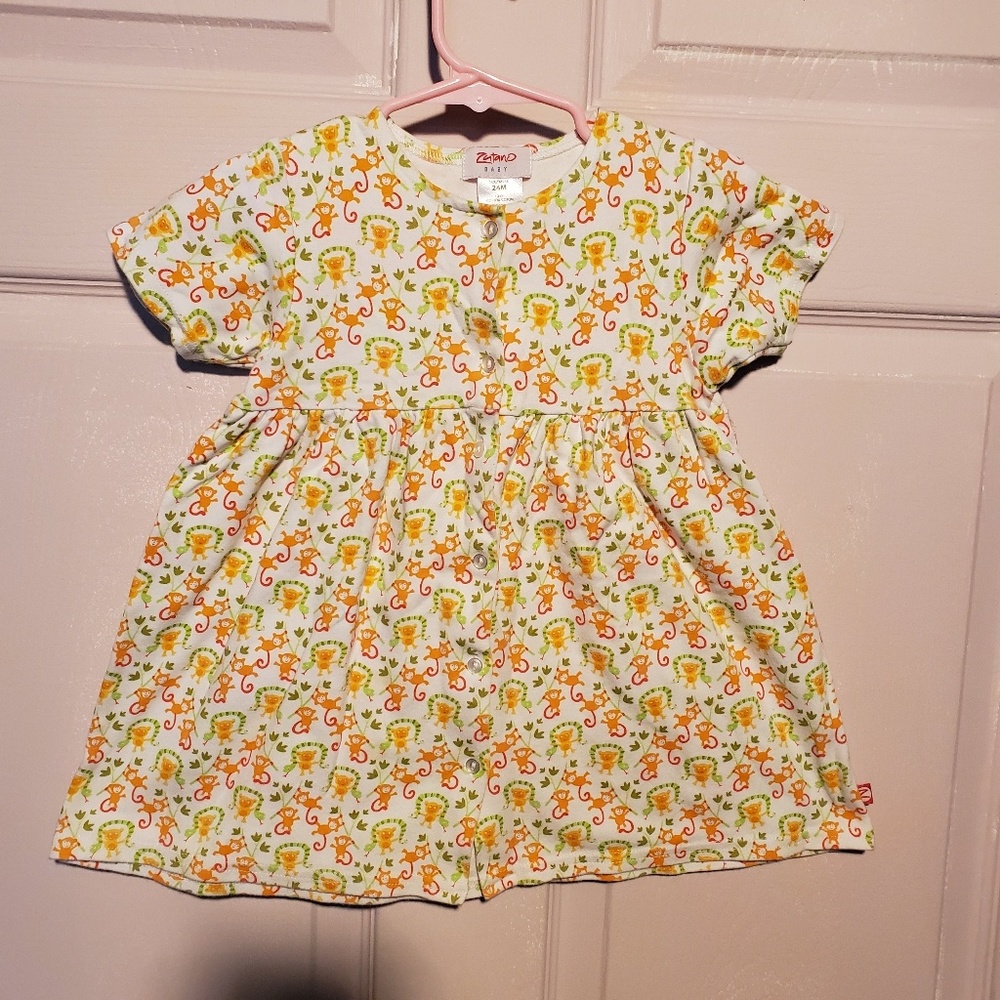 Zutano Monkey Print Dress Sz 24M